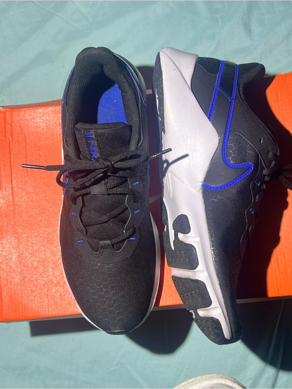 Nike Black and Blue Men's Athletic Sneakers